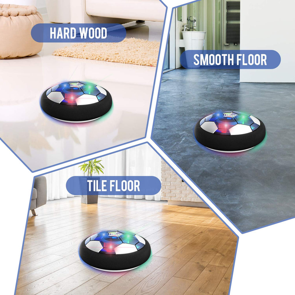 Hover Fußball Set für Kinder – Schwebender LED-Ball / LED + Musik / Mini-Fußballtor – Indoor Sportspiel mit Licht