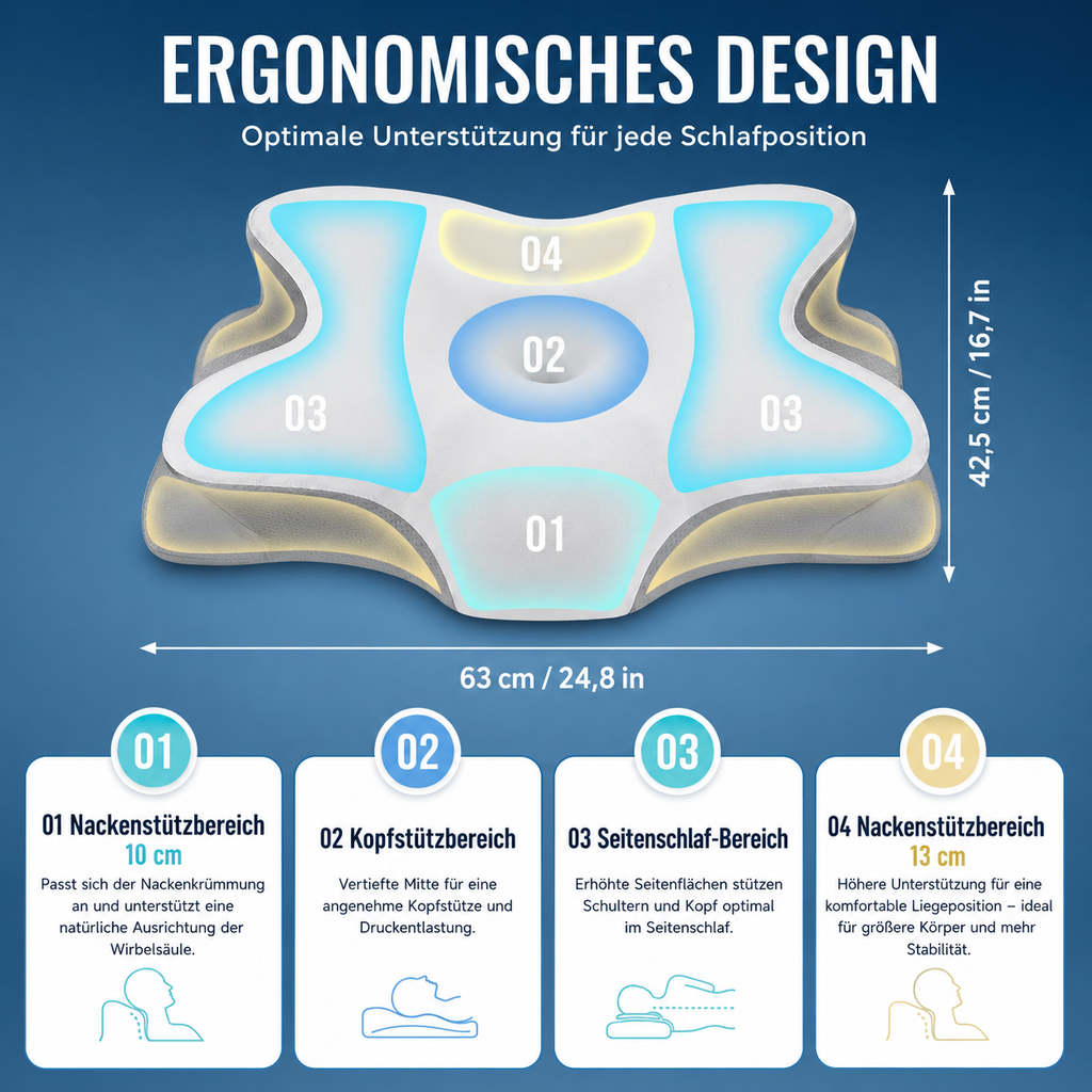 Ergonomisches Memory Foam Kissen – Kühlender Komfort