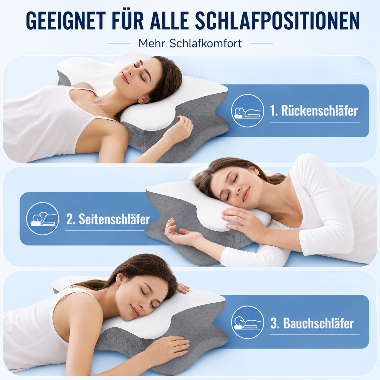 Ergonomisches Memory Foam Kissen – Kühlender Komfort