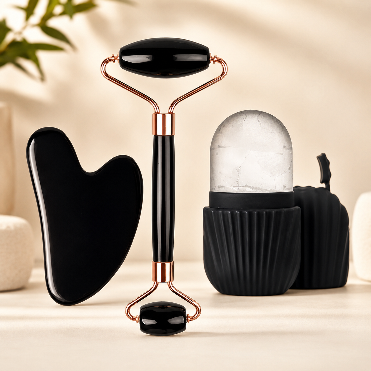 Beauty Pflege Set 3in1 – Ice Roller & Gua Sha