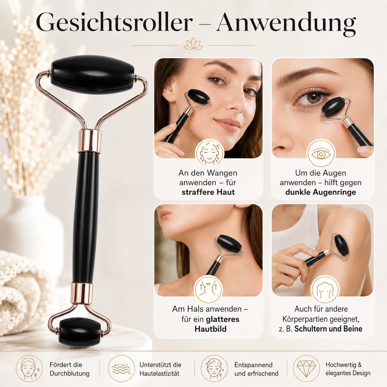 Beauty Pflege Set 3in1 – Ice Roller & Gua Sha