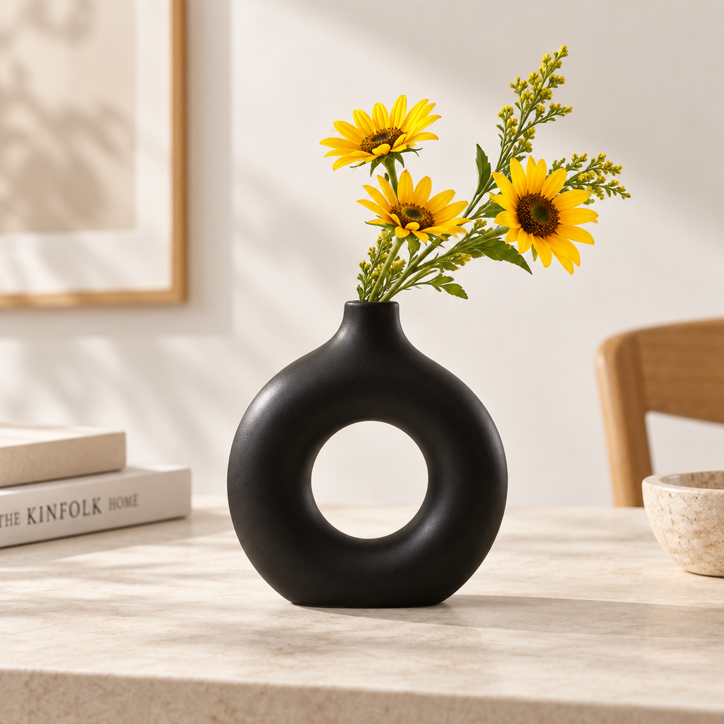 Nordische Donut-Vase im Wohnambiente