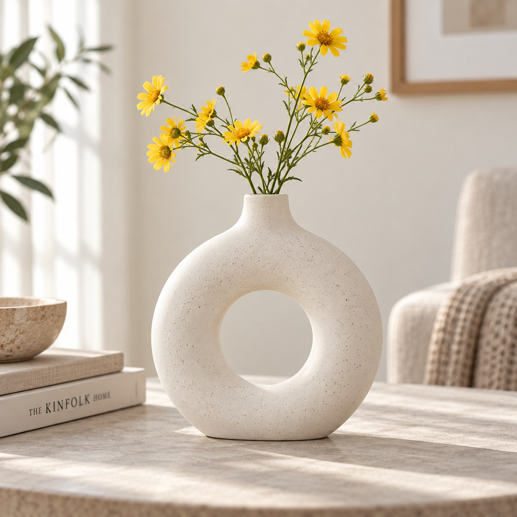 Skulpturale Vase mit zentraler Öffnung