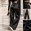 Schwarze Damen-Wide-Leg-Hose im eleganten Styling