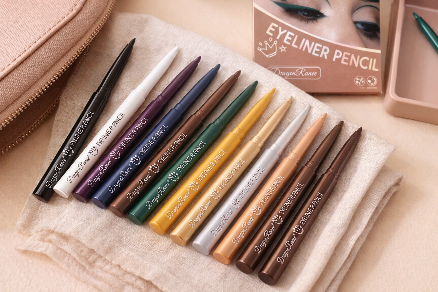 Luxus Eyeliner-Set – 12 Farben | Wasserfest, Hochpigmentiert & Langhaftend | Präzise Linien für jeden Look