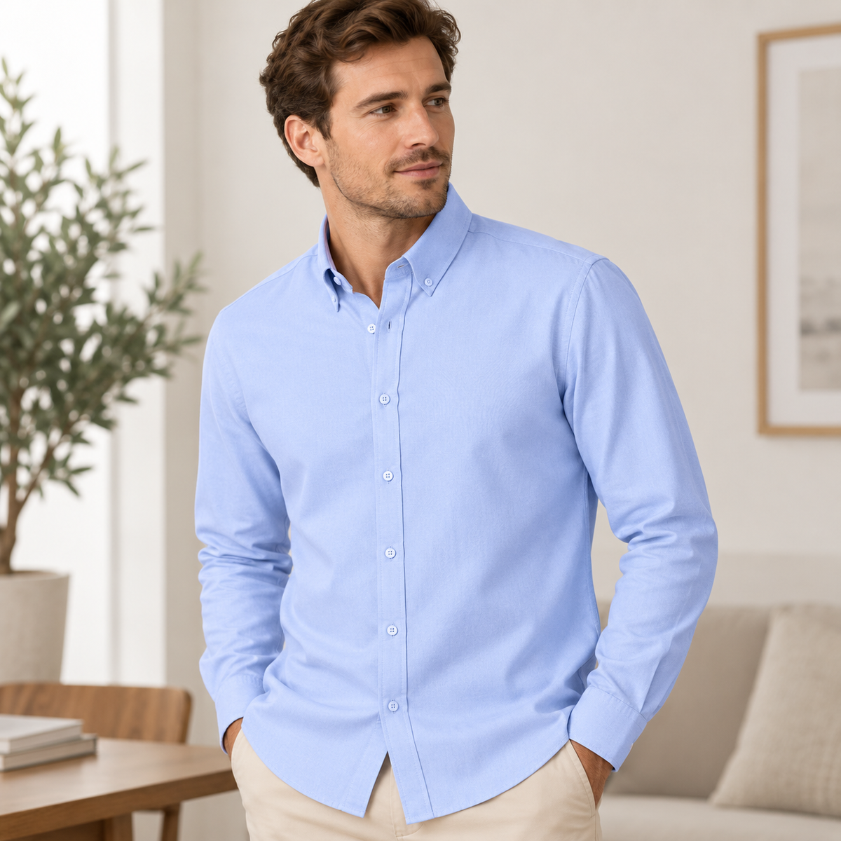 Herren Oxford-Hemd – Langarm in vielen Farben – Produktansicht 11
