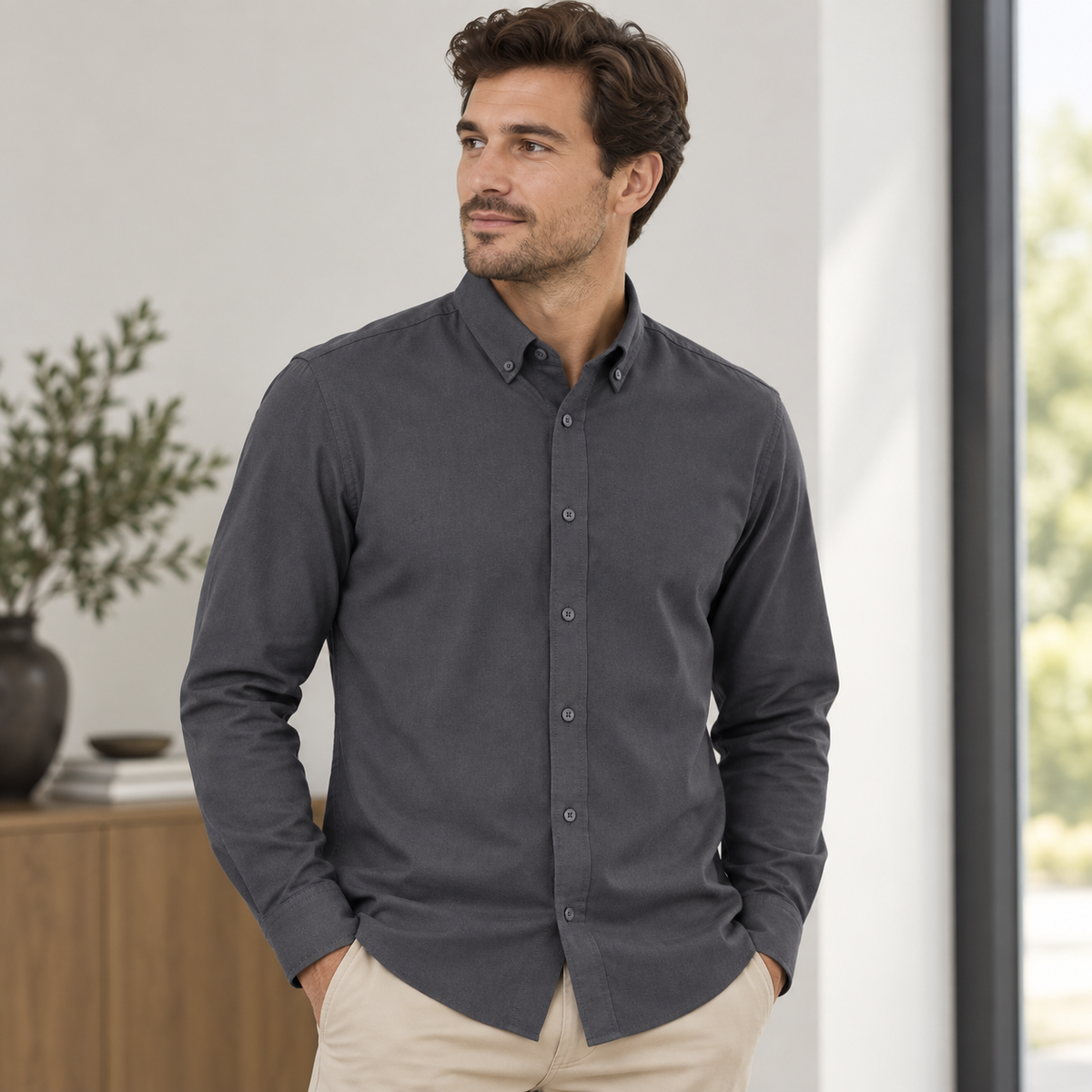 Herren Oxford-Hemd – Langarm in vielen Farben – Produktansicht 12