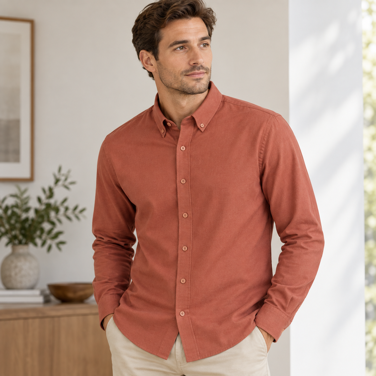 Herren Oxford-Hemd – Langarm in vielen Farben – Produktansicht 6