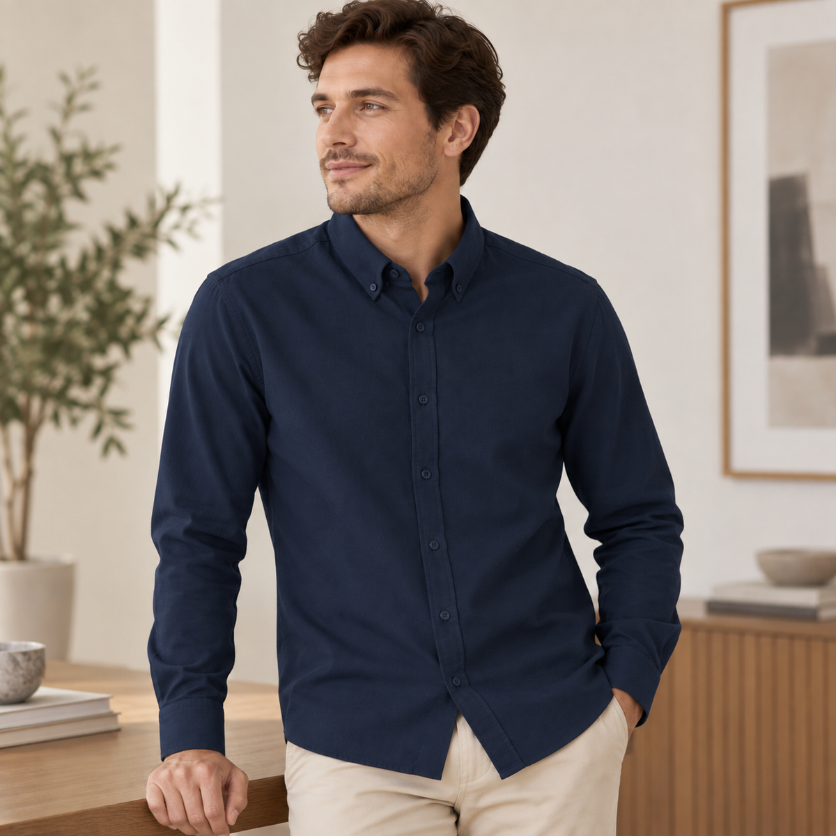 Herren Oxford-Hemd – Langarm in vielen Farben – Produktansicht 13