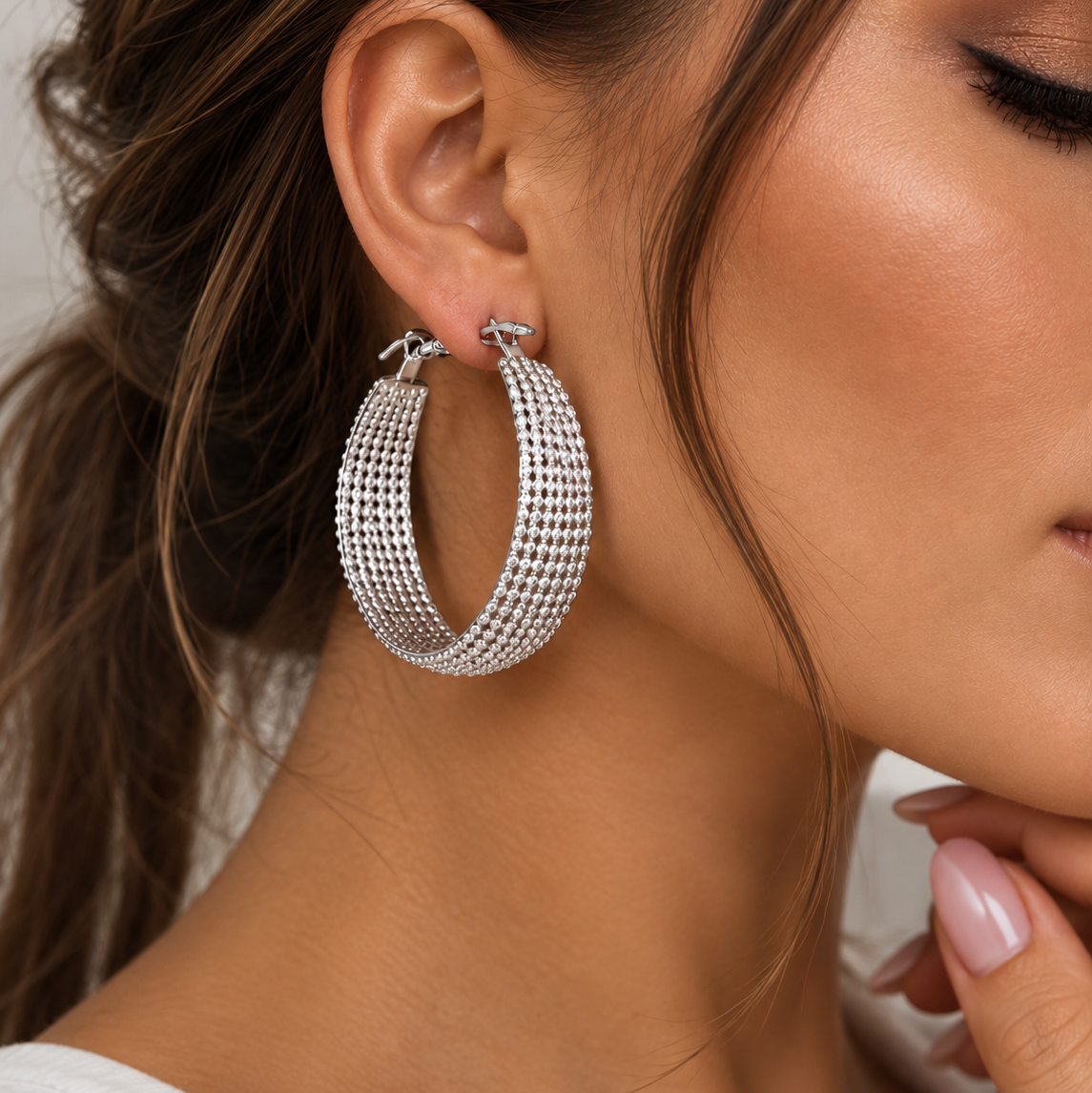 Runde Creolen für Damen – viele Farbvarianten – Produktansicht 2