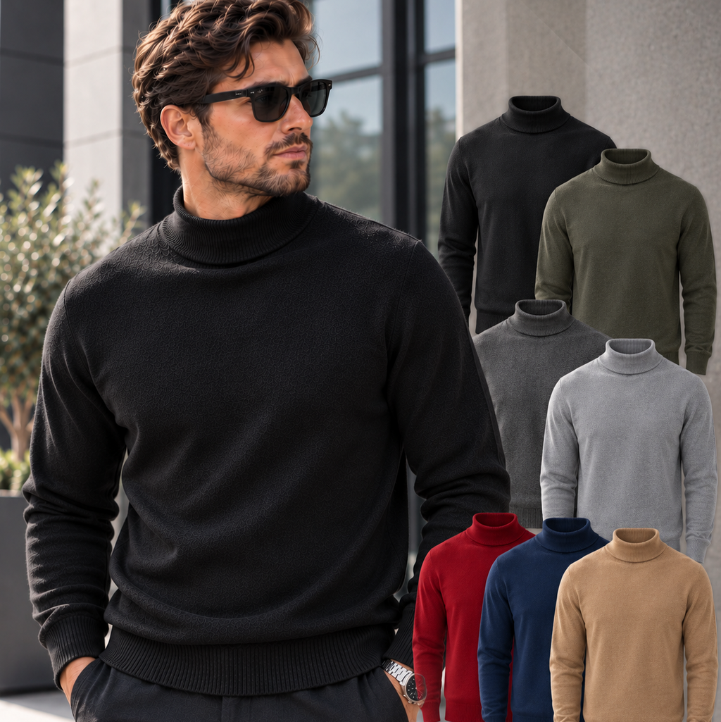 Herren Pullover mit Stehkragen – 7 Farben – Produktansicht 1