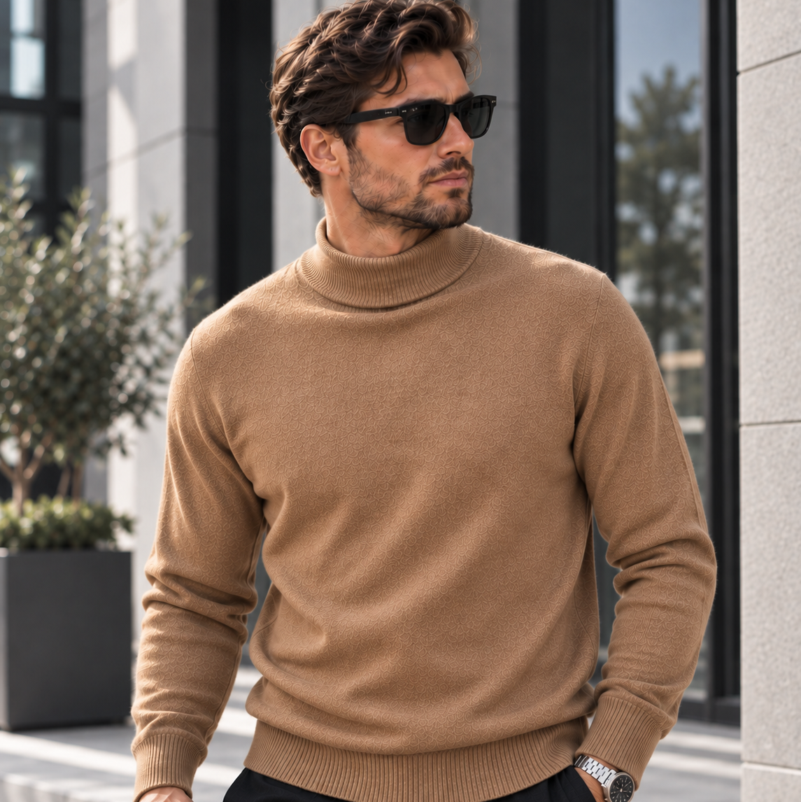 Herren Pullover mit Stehkragen – 7 Farben – Produktansicht 8