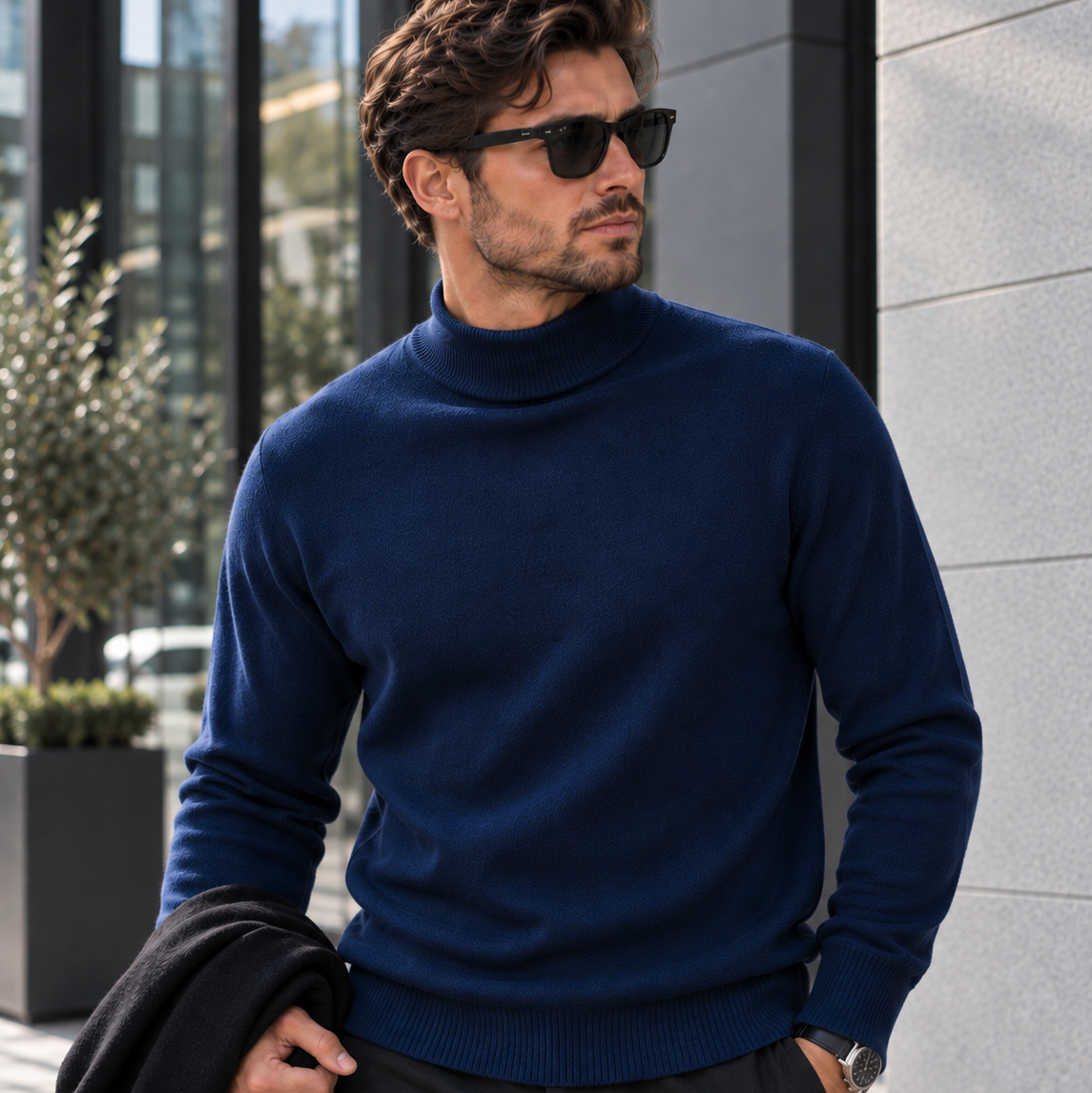 Herren Pullover mit Stehkragen – 7 Farben – Produktansicht 7