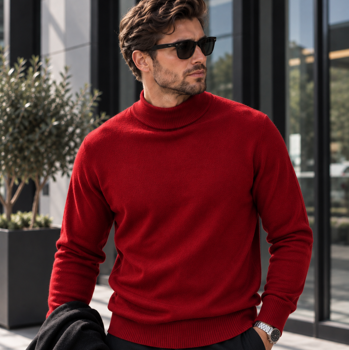 Herren Pullover mit Stehkragen – 7 Farben – Produktansicht 6