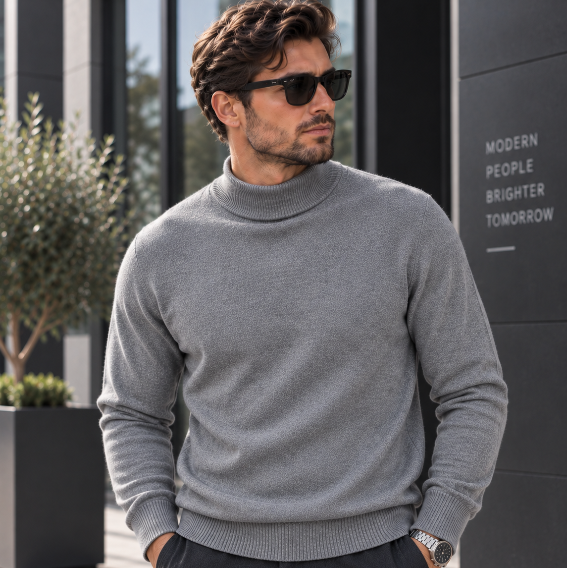 Herren Pullover mit Stehkragen – 7 Farben – Produktansicht 5