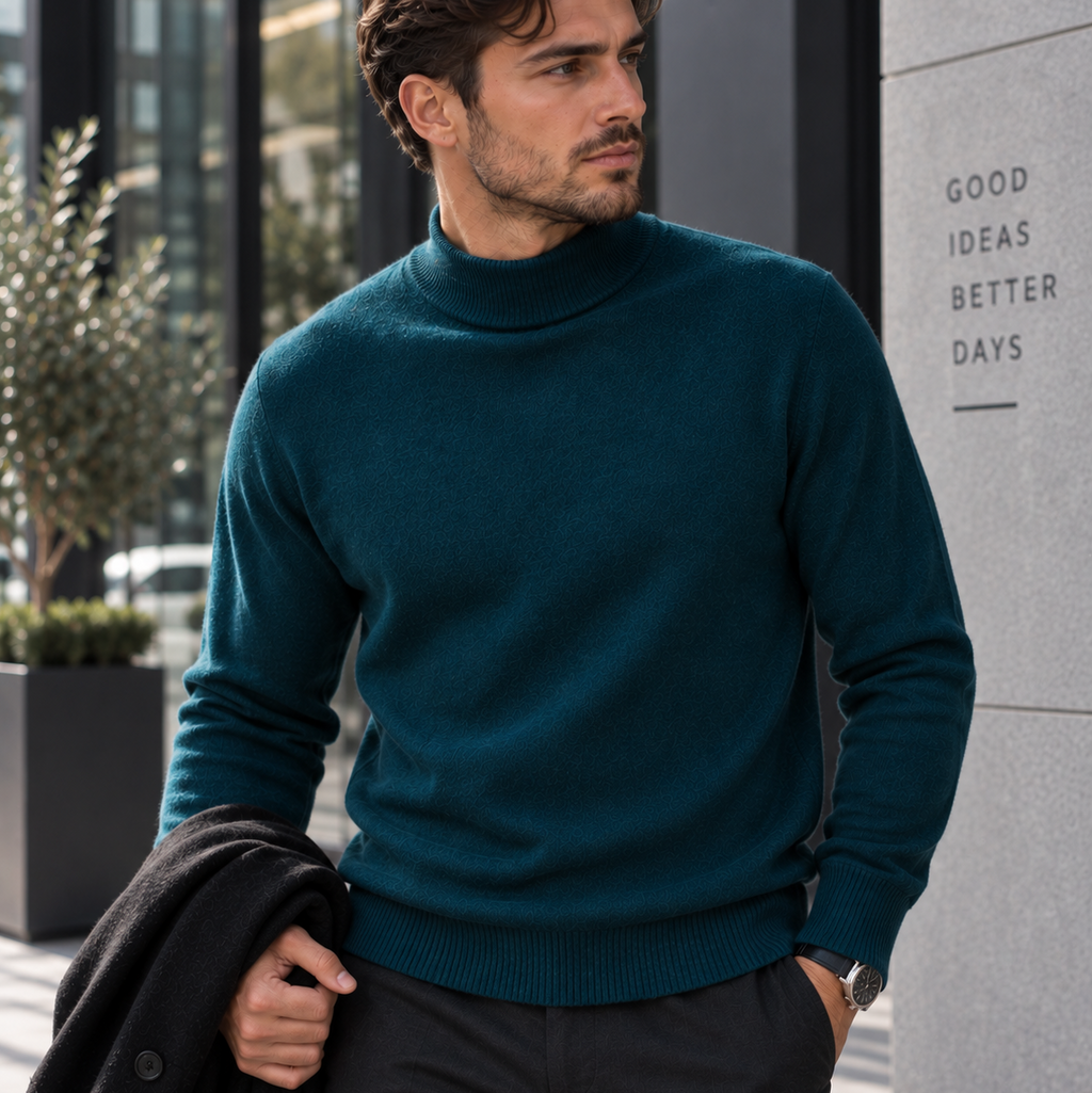 Herren Pullover mit Stehkragen – 7 Farben – Produktansicht 4