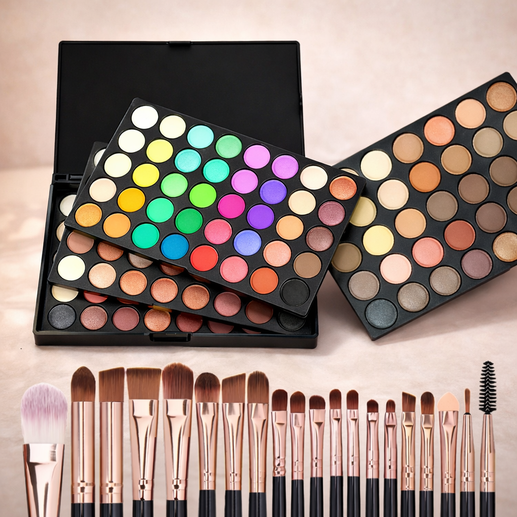 120 Farben Lidschatten Palette – Matt & Schimmer – Mit oder ohne 20 Profi-Pinsel – Wasserfest, Hochpigmentiert