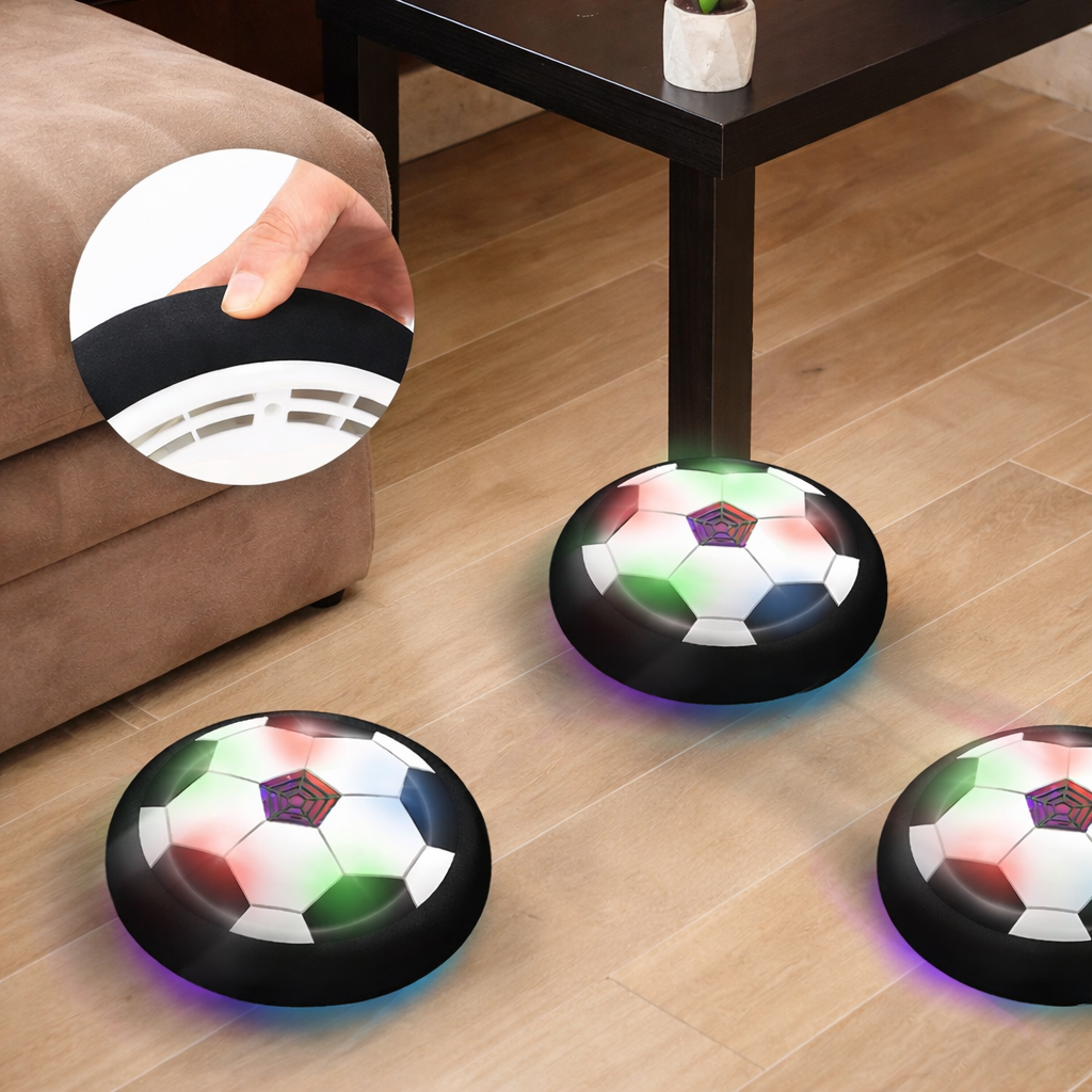 Hover Fußball Set für Kinder – Schwebender LED-Ball / LED + Musik / Mini-Fußballtor – Indoor Sportspiel mit Licht