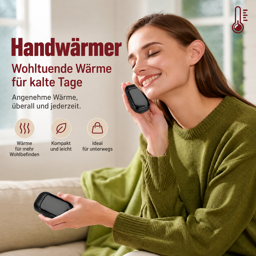 Kompakter schwarzer Handwärmer für kalte Tage