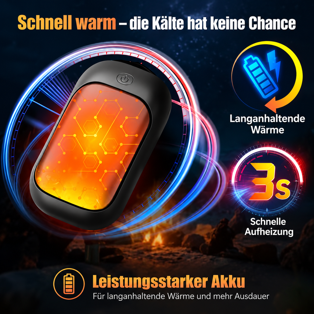 Wiederaufladbarer Handwärmer mit schneller Wärmeabgabe