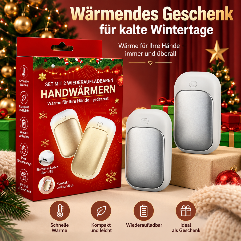 Weiße magnetische Handwärmer im 2er-Set