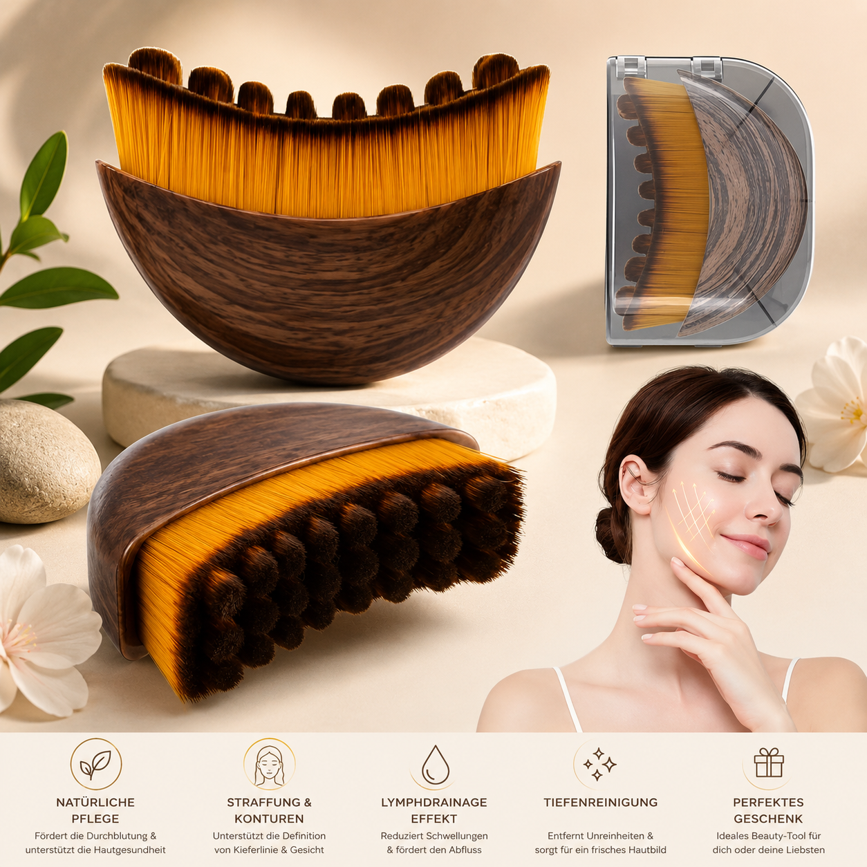 Gesichtsbürste für Lymphdrainage – Straffung & Reinigung