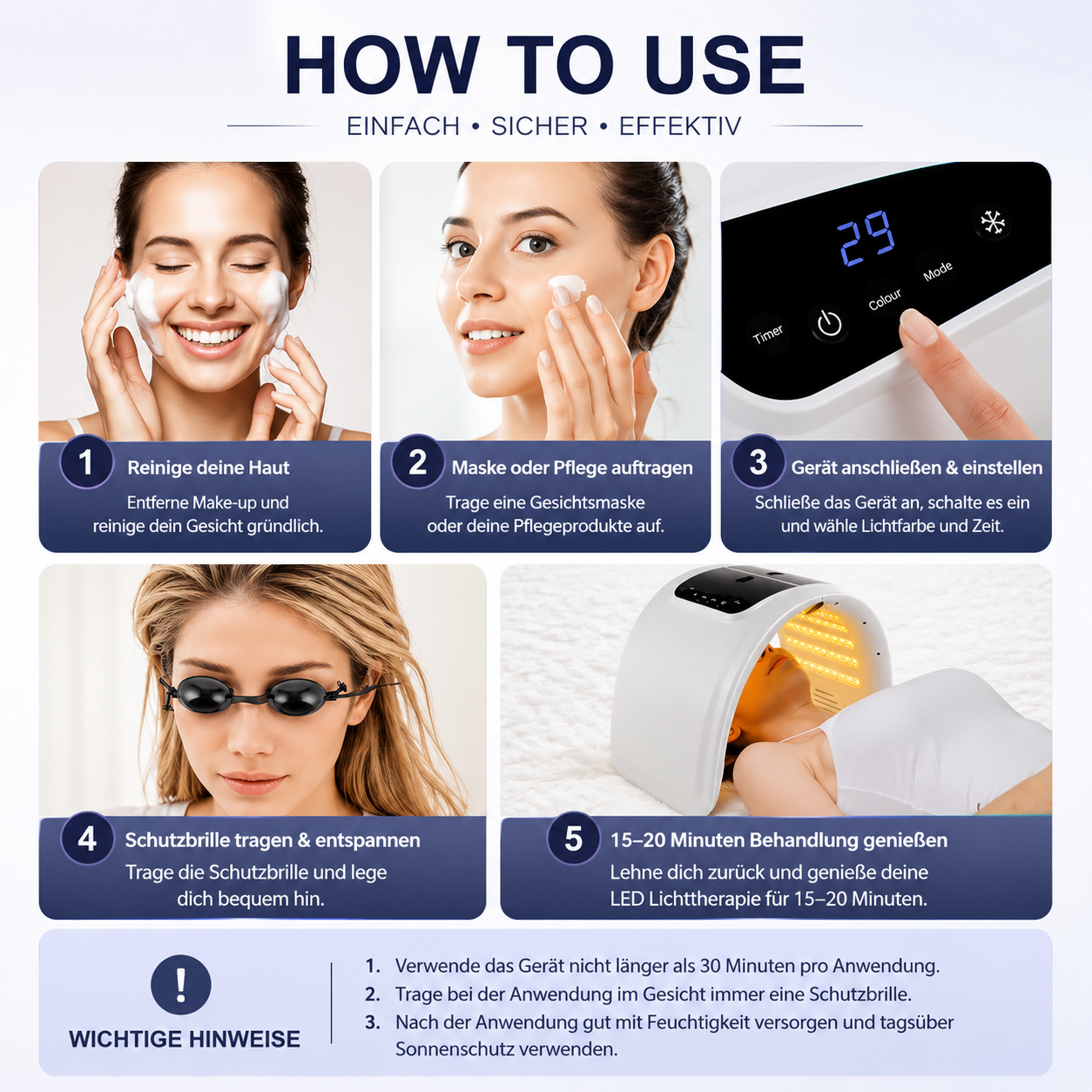 LED Lichttherapie Maske – Hautpflege & Glow