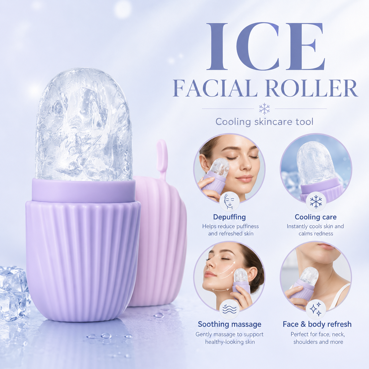 Beauty Pflege Set 3in1 – Ice Roller & Gua Sha