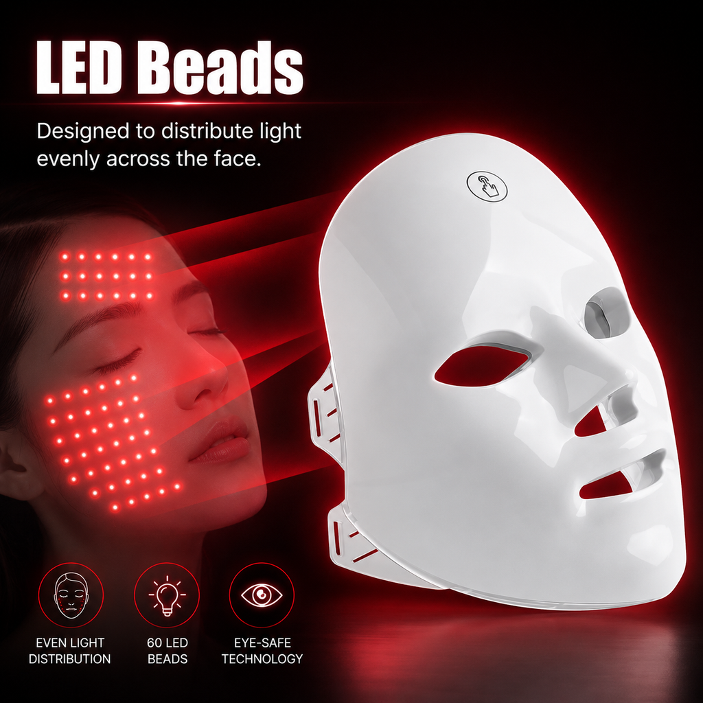 LED Gesichtsmaske – 7 Lichtfunktionen & Glow