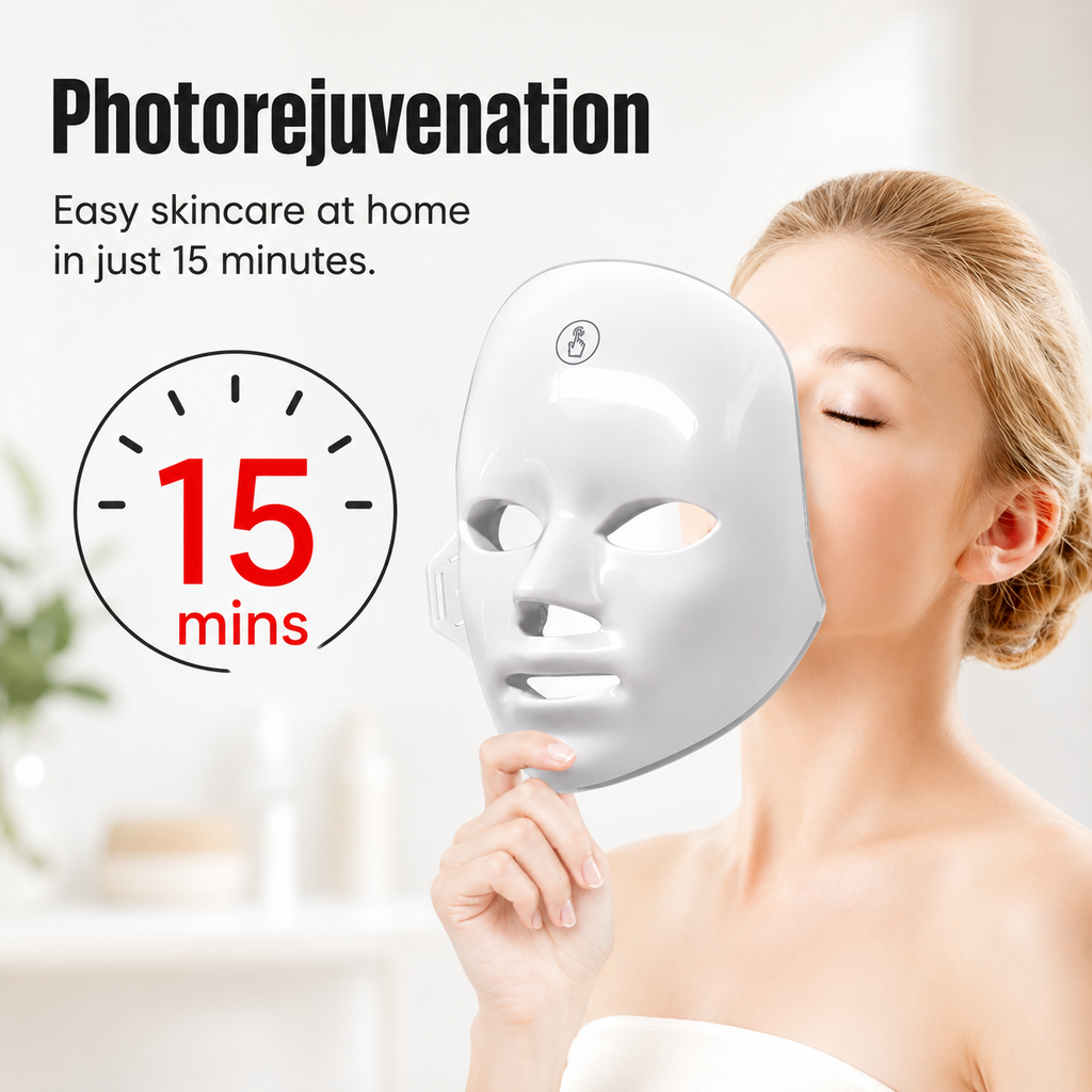 LED Gesichtsmaske – 7 Lichtfunktionen & Glow