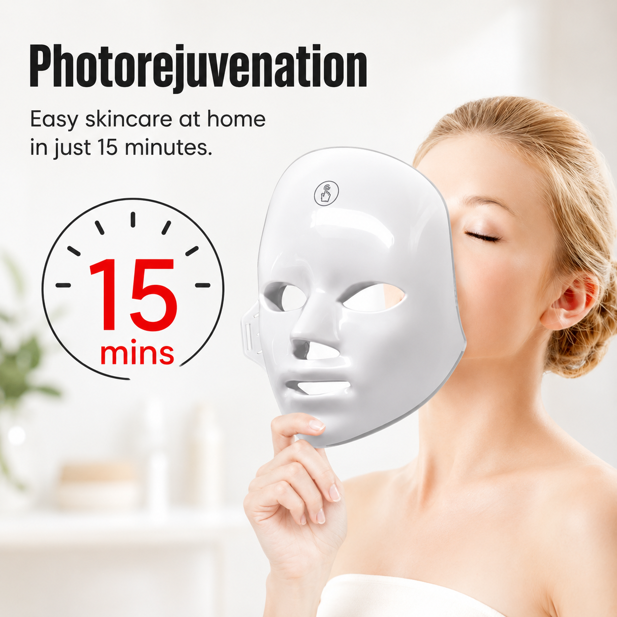 LED Gesichtsmaske – 7 Lichtfunktionen & Glow
