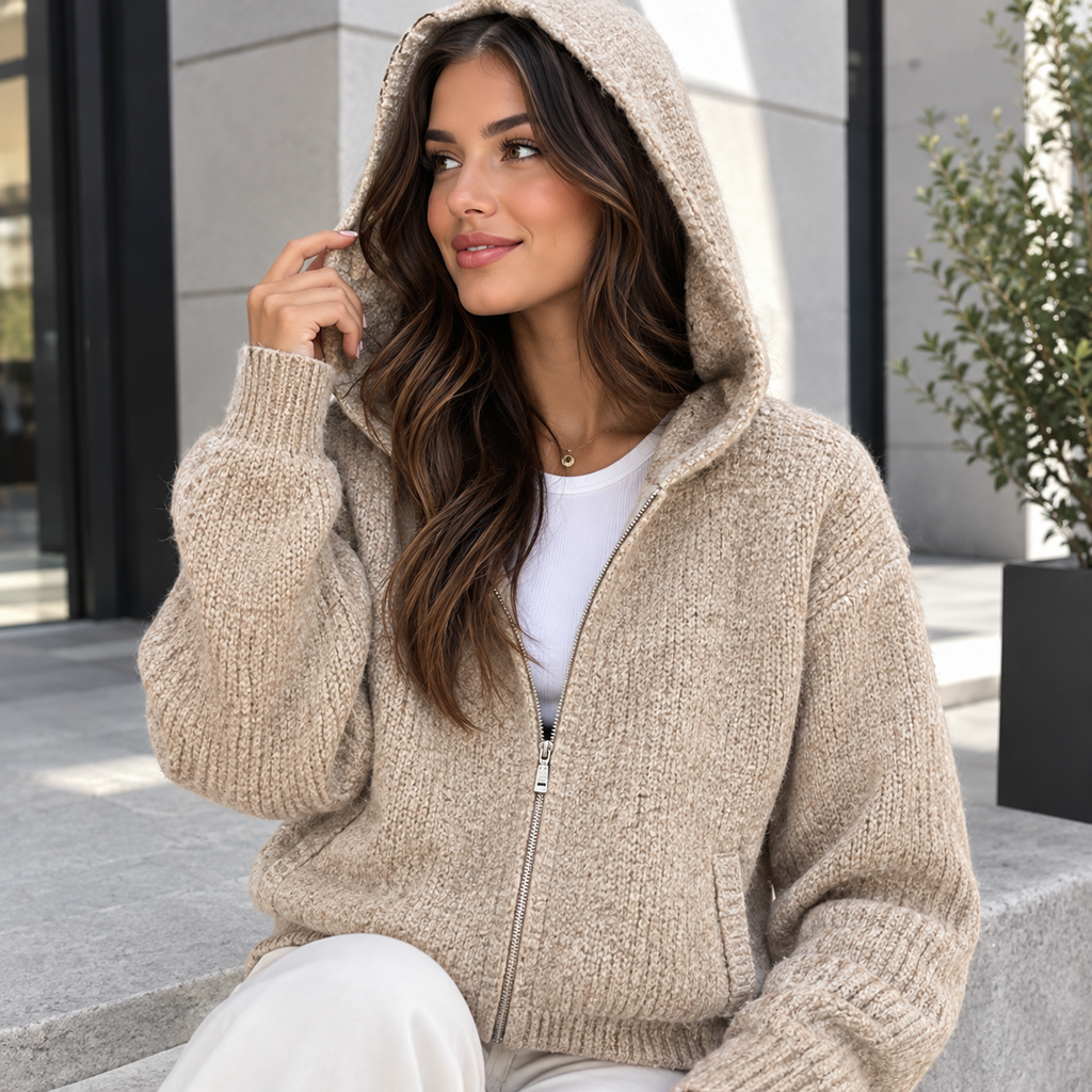Herren Strickjacke mit Kapuze und Reißverschluss – 5 Farben – Produktansicht 12