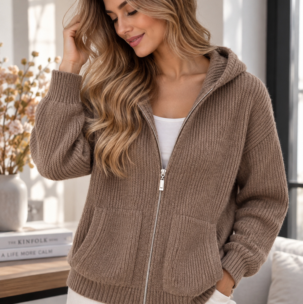 Herren Strickjacke mit Kapuze und Reißverschluss – 5 Farben – Produktansicht 10