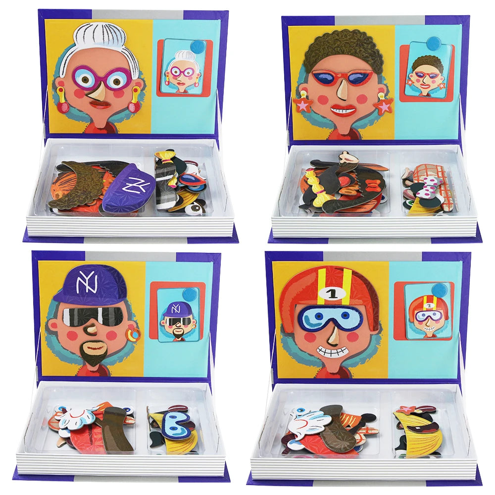 Magnetisches Puzzlebuch für Kinder – Kreatives Lernspiel, 3D-Jigsaw, Montessori Brain-Training, pädagogisches Spielzeug für Mädchen & Jungen