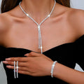 4-teiliges Damen-Schmuckset mit Halskette, Armband und Ohrringen