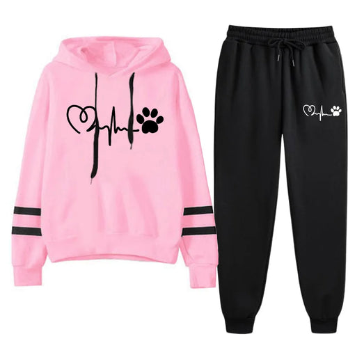 Damen Jogginganzug 2-teilig in Rosa – Hoodie & Jogginghose – Größen S–XXXL
