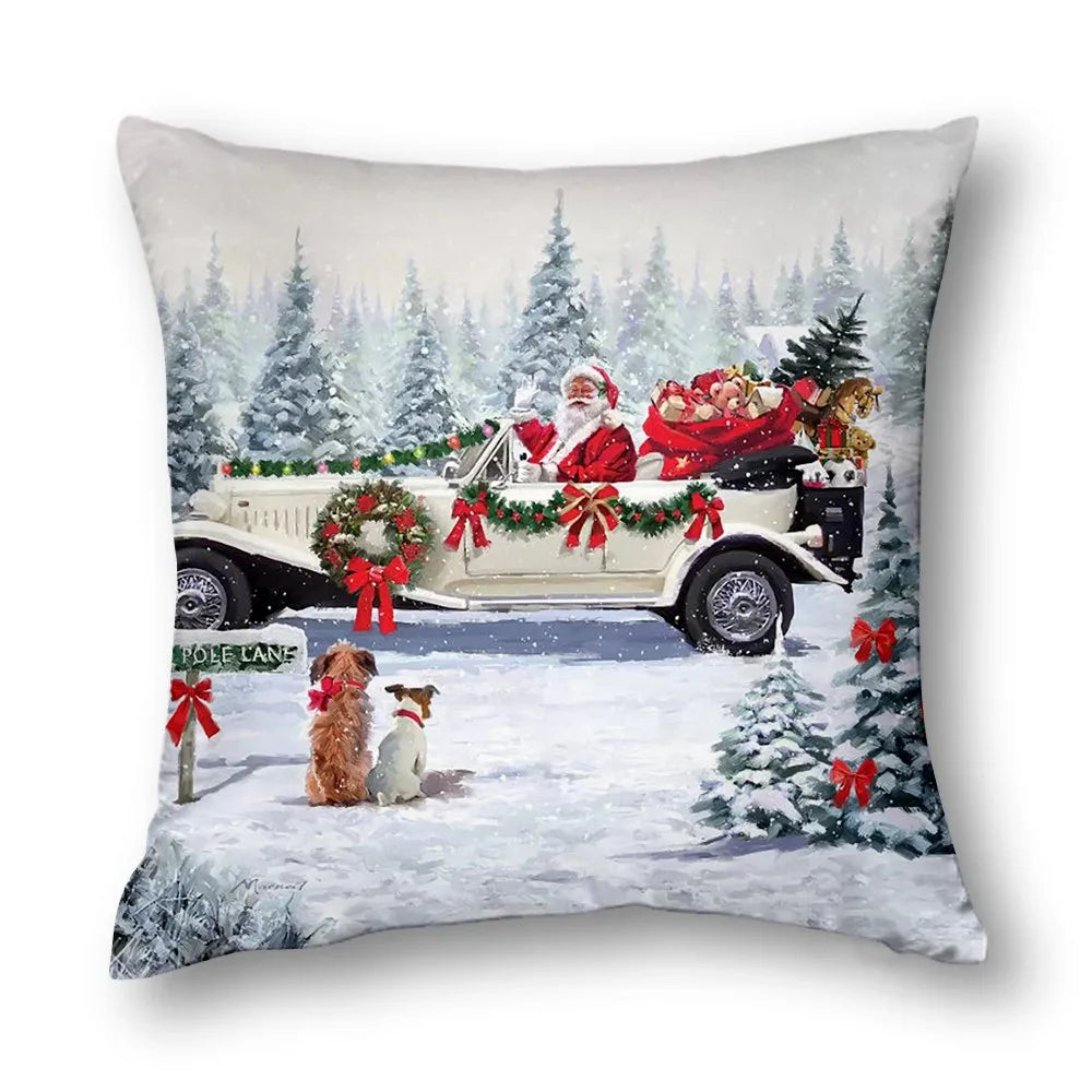 Luxus Weihnachts-Kissenbezug – Winterliche Deko für Sofa & Schlafzimmer | Hochwertige 40–60 cm Kissenhüllen
