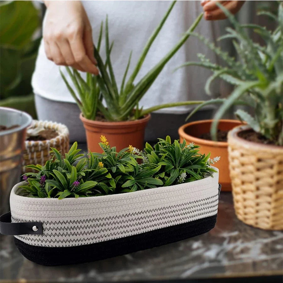 Nordic Baumwollkorb – Geflochten, Hochwertig & Vielseitig