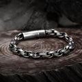 Geflochtenes Herrenarmband aus Edelstahl – 22 cm – Produktansicht