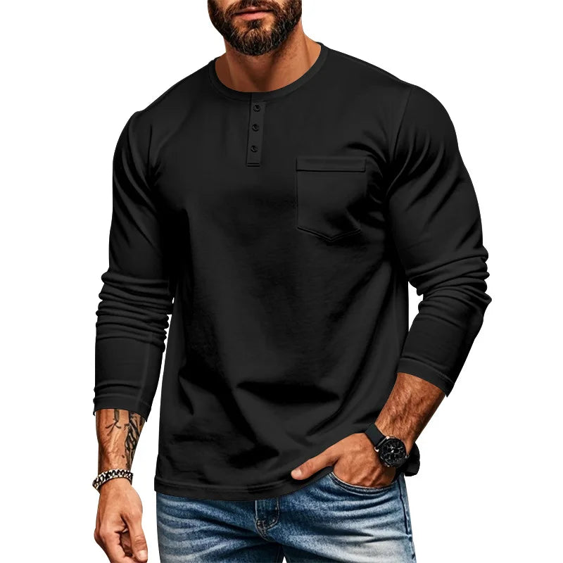 Men's Long-Sleeve Shirt – Slim Fit &amp; Comfortable | Autumn &amp; Winter Casual