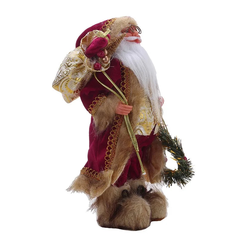 Weihnachtsfigur Santa & Schneemann – 22–30 cm – Handgemachte Festtagsdeko