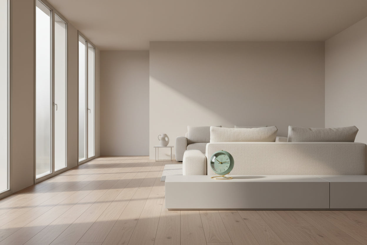 Nordische Tischuhr – geräuschloses Design für stilvolle Arbeits- & Wohnräume