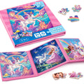 Magnetisches Puzzlebuch für Kinder – 4 Fantasiemotive