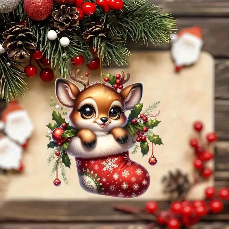 "Weihnachtsanhänger Rentier – Acryl Deko für den Weihnachtsbaum"