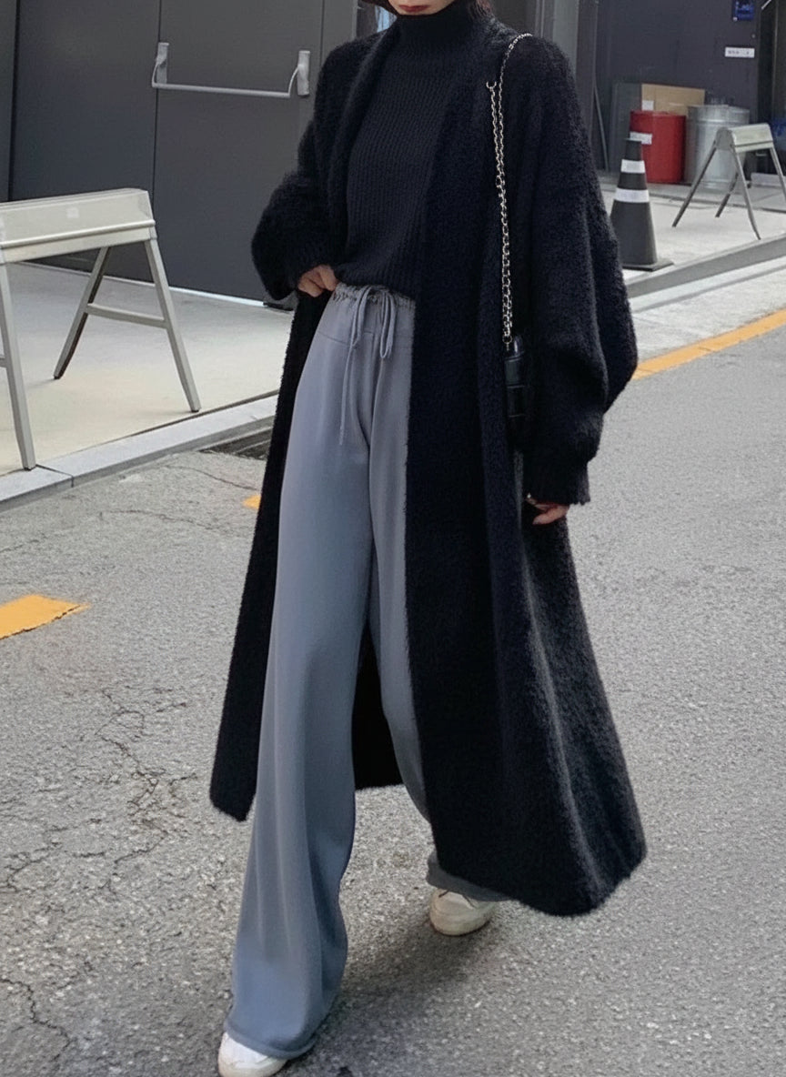 Weicher dicker Fleece-Mantel für kalte Tage