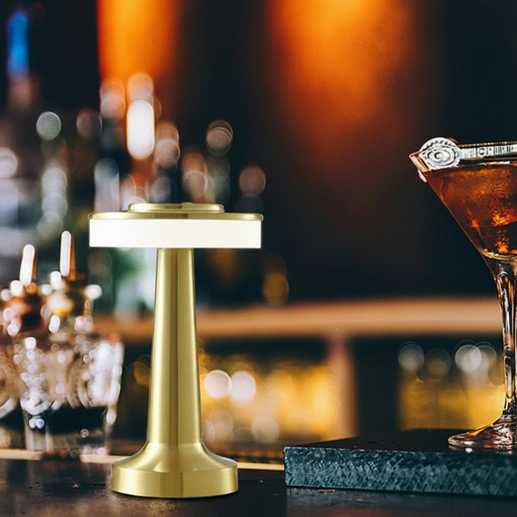 Retro LED Tischlampe – Wiederaufladbar, Dimmbare Ambient-Lampe für Wohnzimmer, Schlafzimmer & Bars