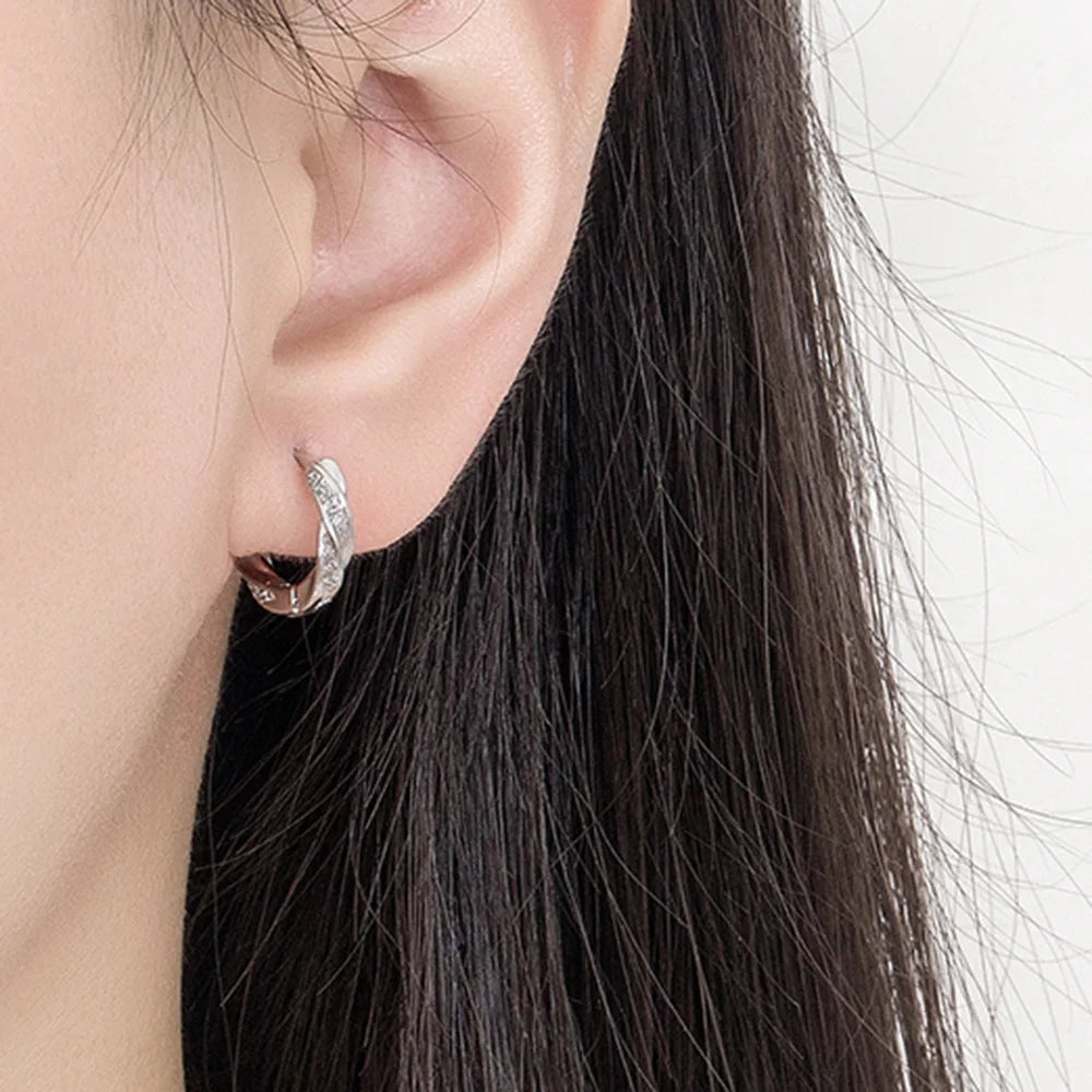 925 Sterling Silber Damen-Kreolen – Zirkonia-Design, Elegant & Zeitlos