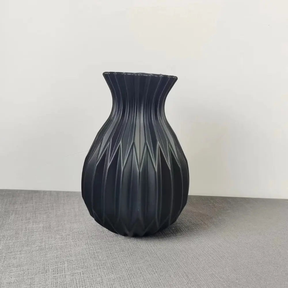 Nordische Deko-Vase – Moderne Kunstvase im Keramik-Look | Stilvolle Wohnraum-Dekoration für Blumenarrangements
