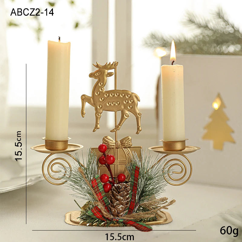 Weihnachtliche Mini-Kerzenhalter – Rentier, Stern & Schneeflocke – Tischdeko