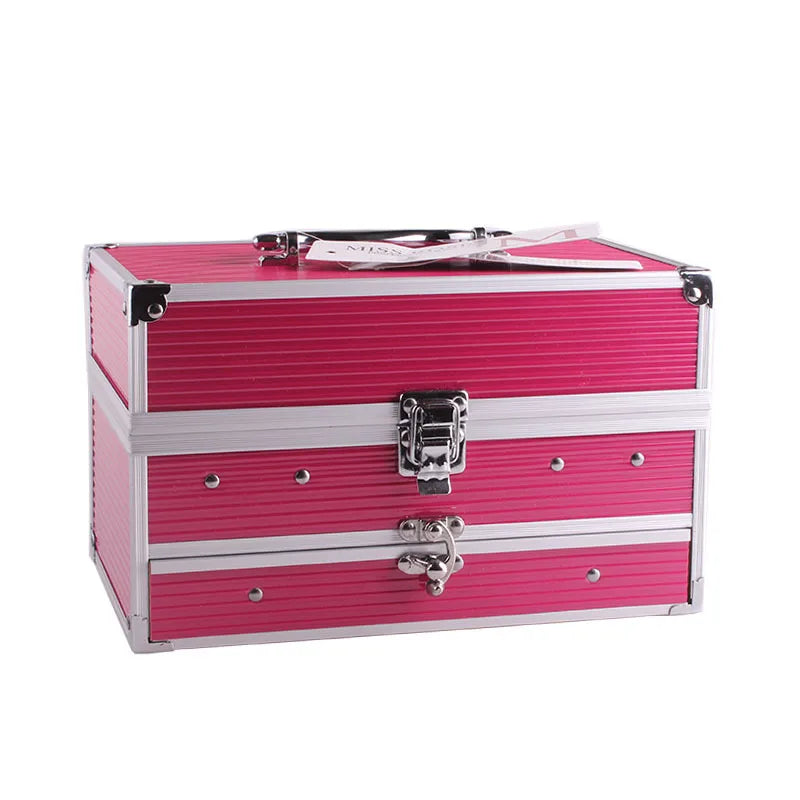 Miss Rose Luxus Make-up Koffer – Profi Schminkset mit 4 Ebenen, Lidschatten, Lippenfarben & Rouge